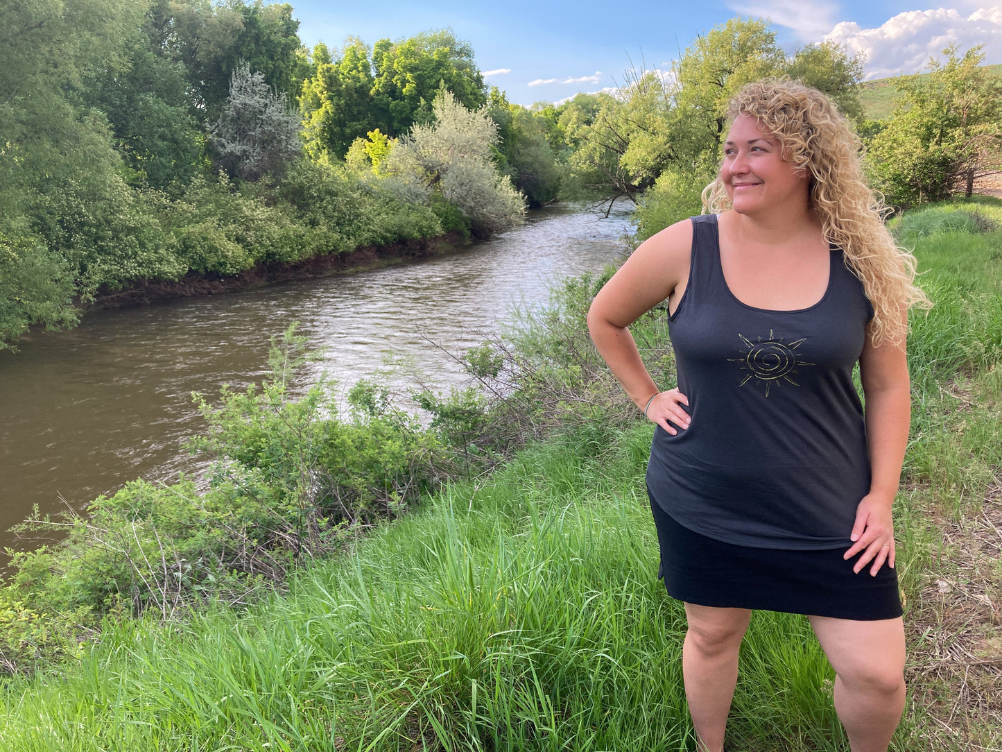 Ladies Carefree Tank in Deep Grey