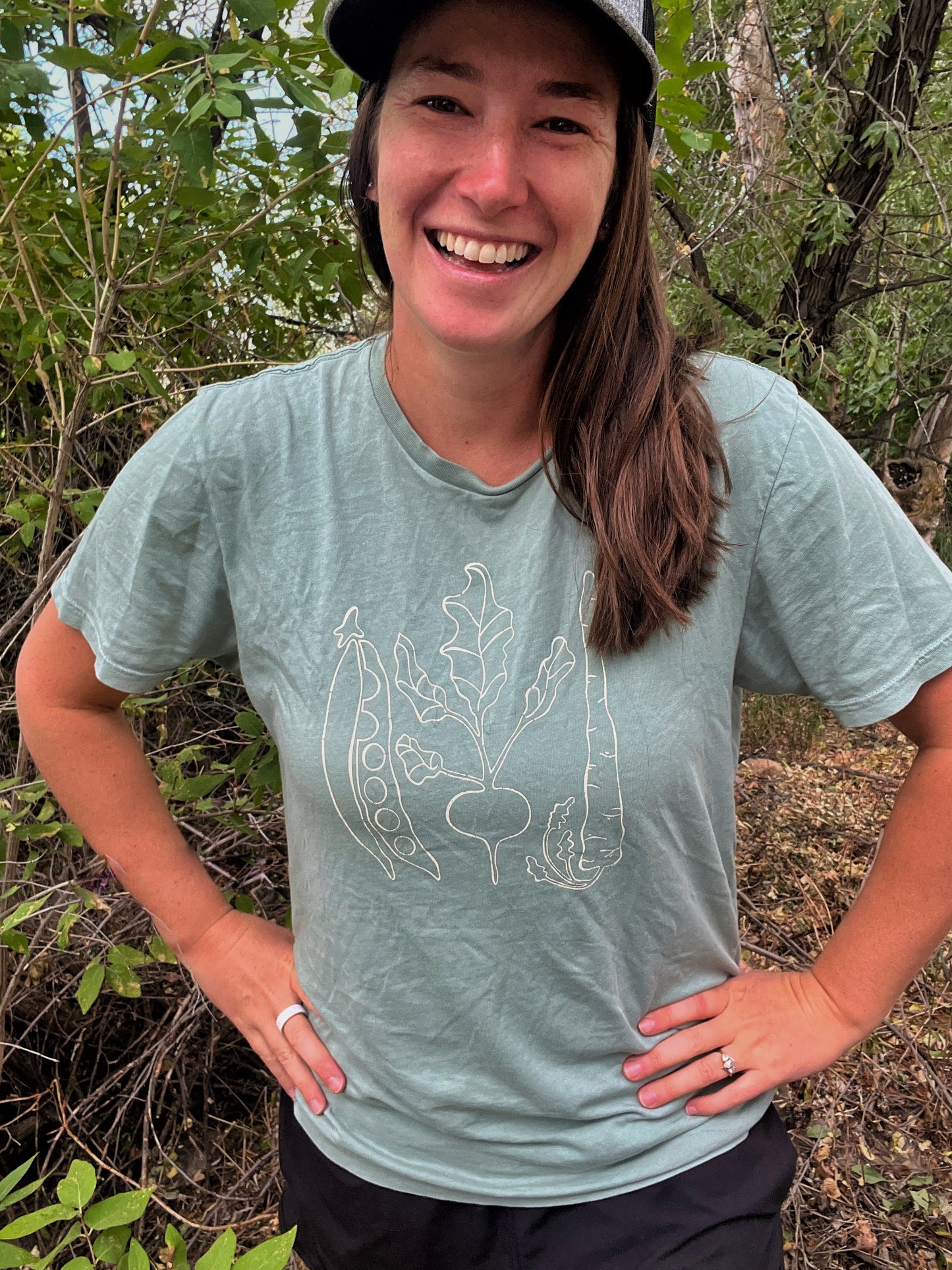 Veggies Unisex Tee in Soft Sage