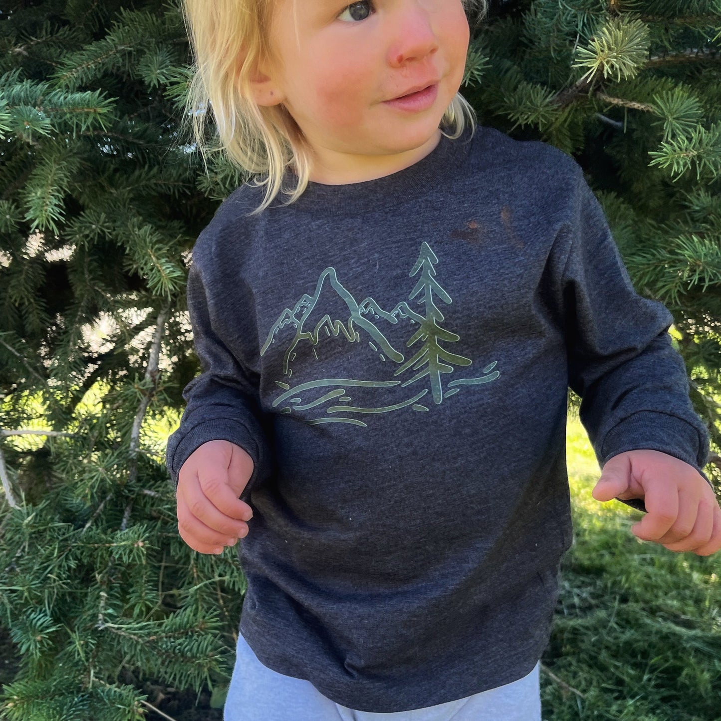 Ascend Toddler & Youth Long Sleeve in Heathered Charcoal