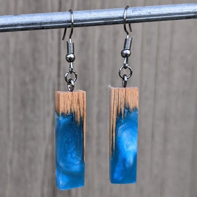 Wood sales resin earrings