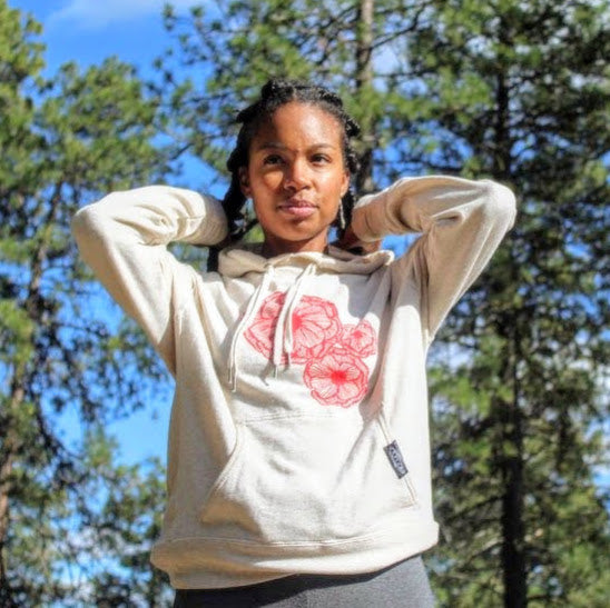 Poppies French Terry Hoodie - Contour Creative