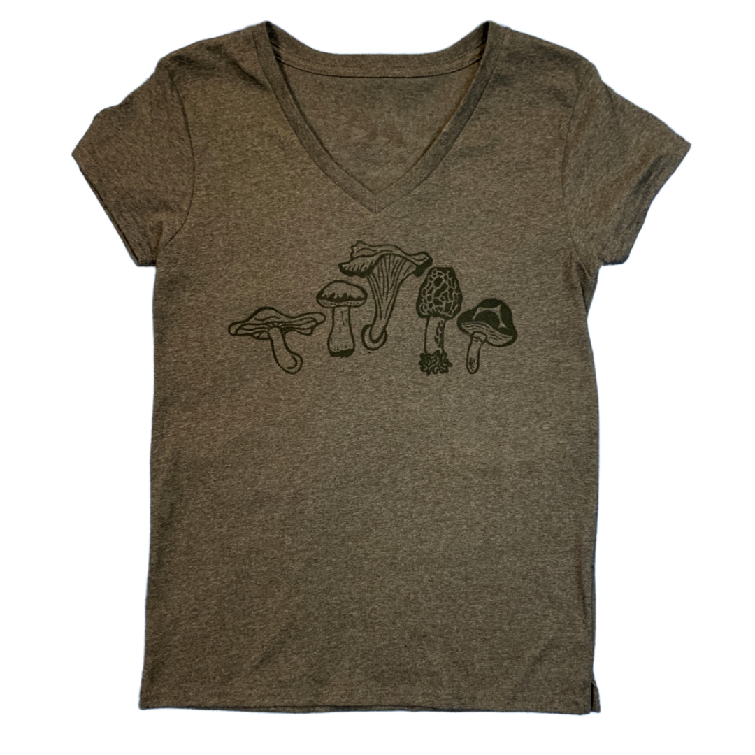 Fungi Ladies Recycled V Tee - Contour Creative