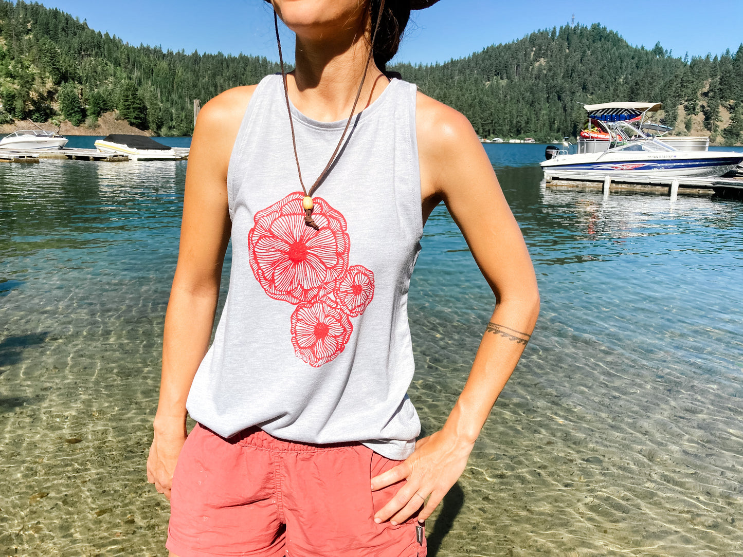 Poppies Ladies Performance Tank - Contour Creative