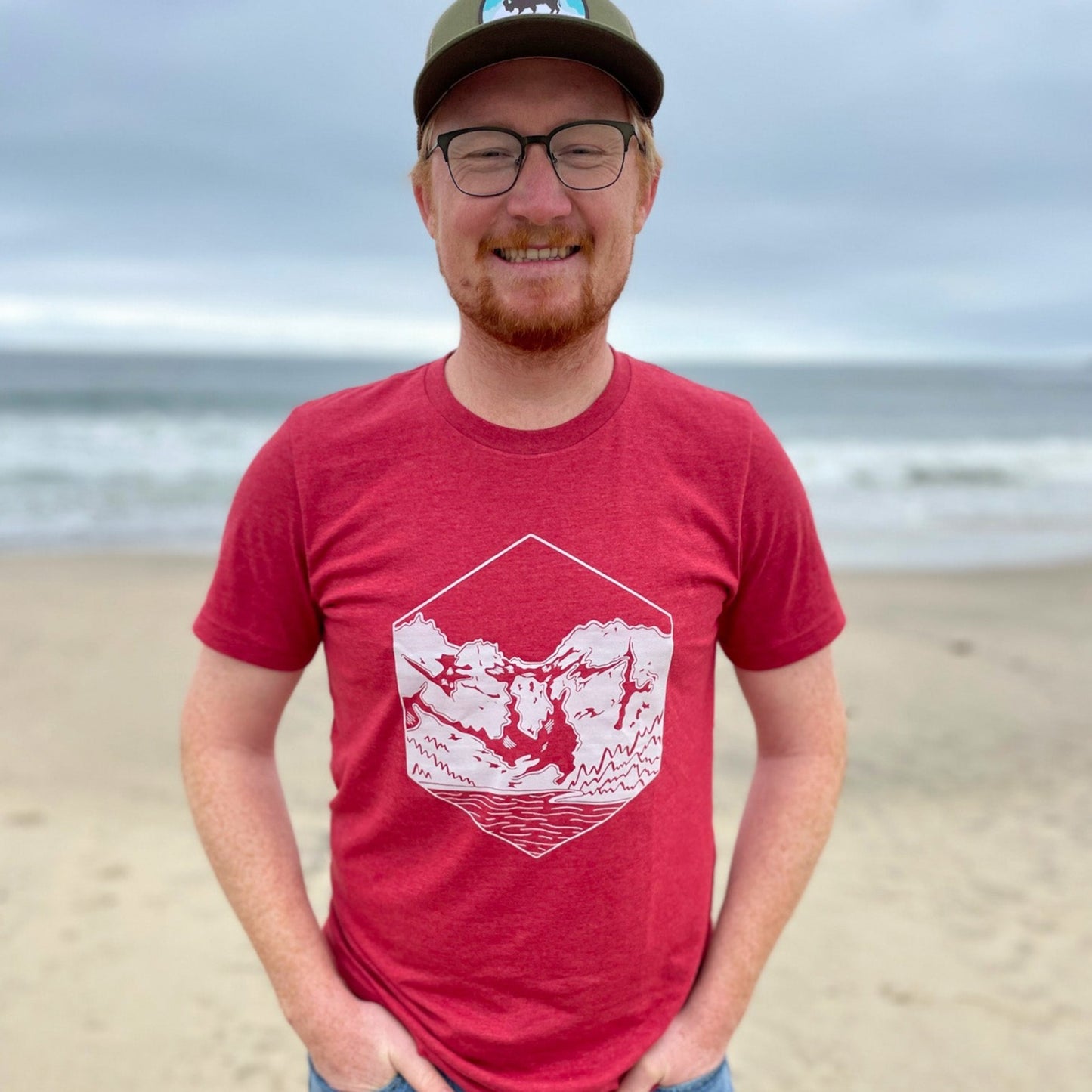 Victoria Unisex Tee in Heathered Cherry