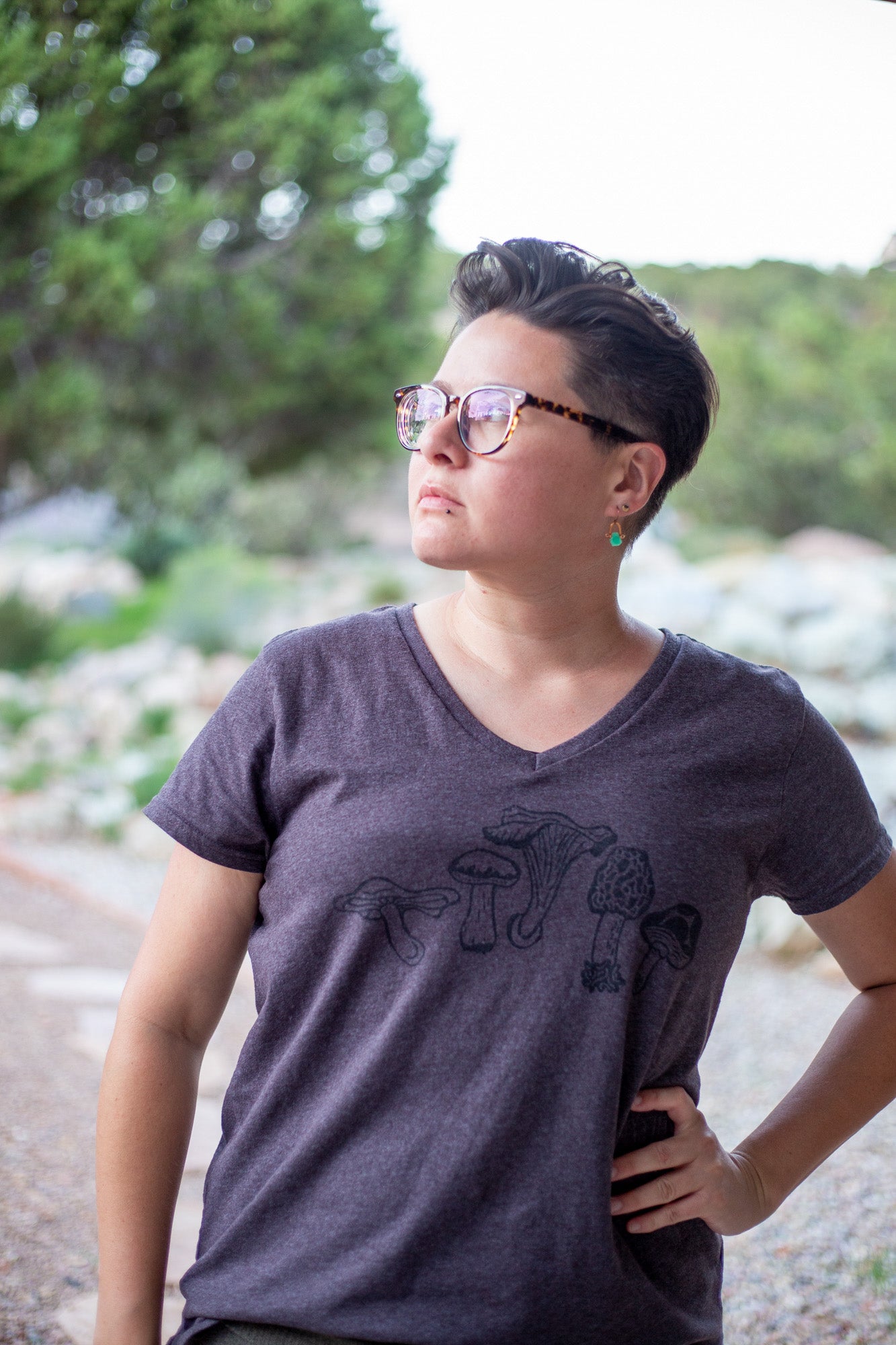 Fungi Ladies Recycled V Tee - Contour Creative