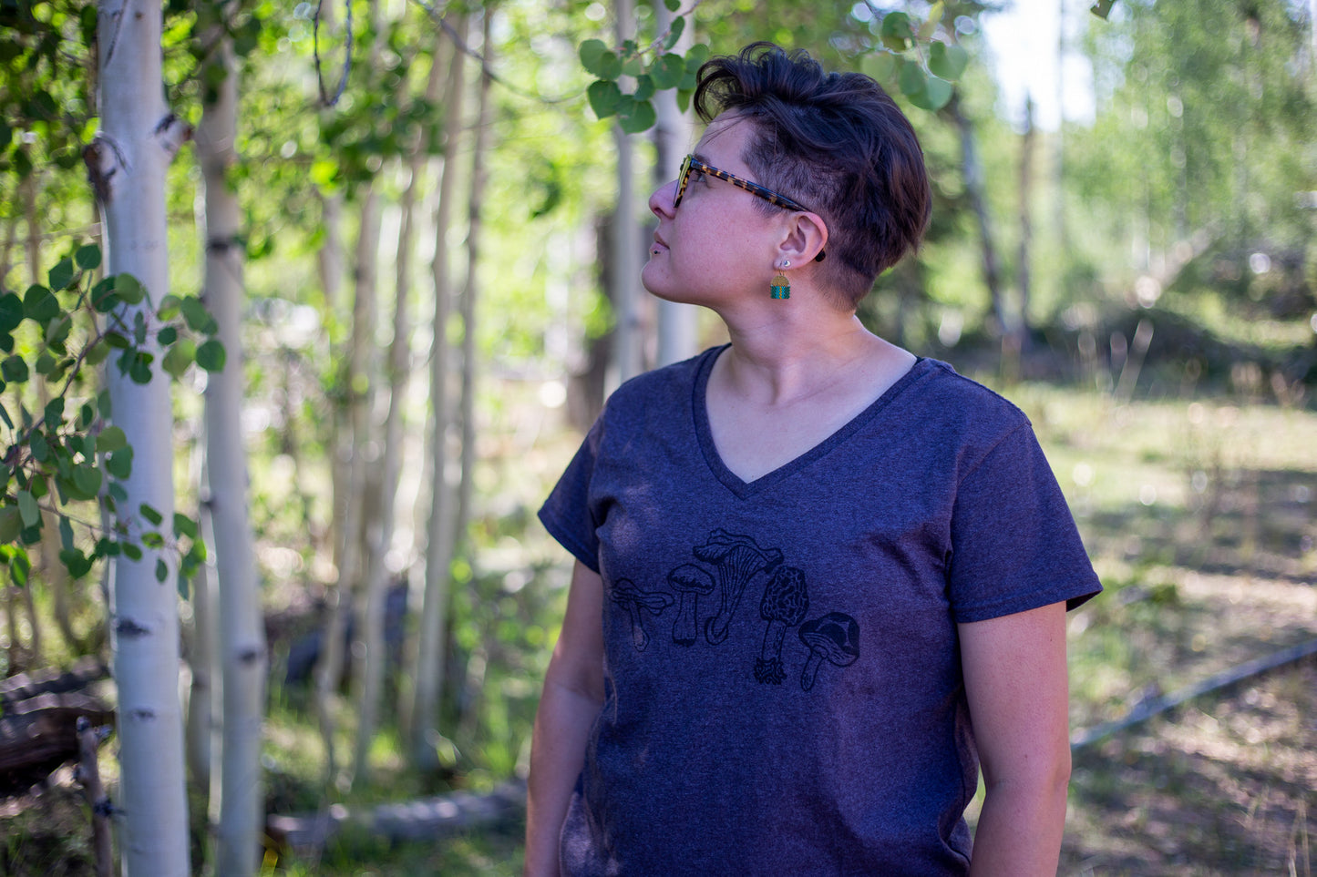 Fungi Ladies Recycled V Tee - Contour Creative