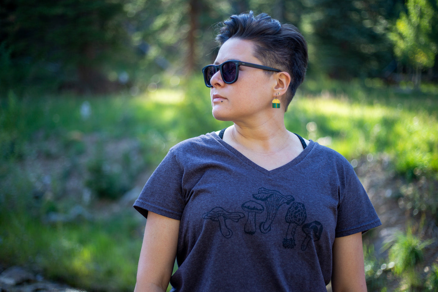Fungi Ladies Recycled V Tee - Contour Creative