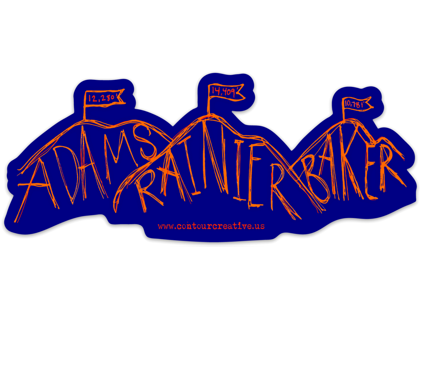 Washington Peaks Sticker - Contour Creative