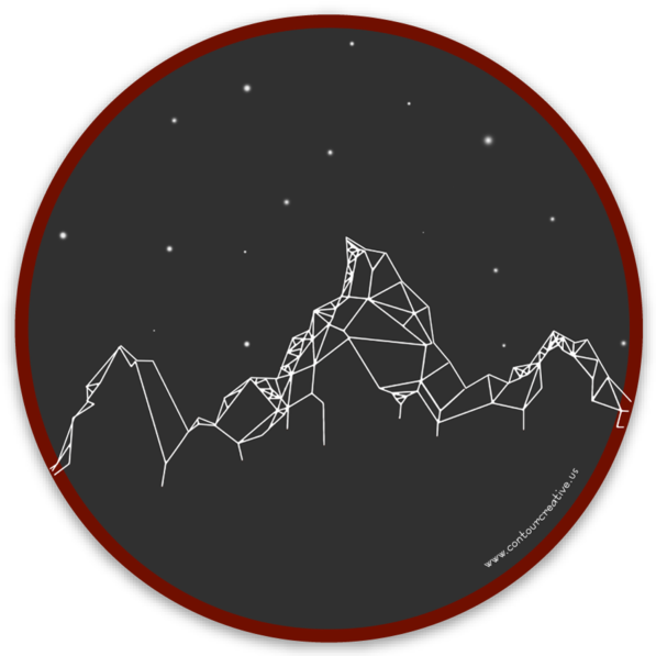 Geometric Mountains Sticker - Contour Creative