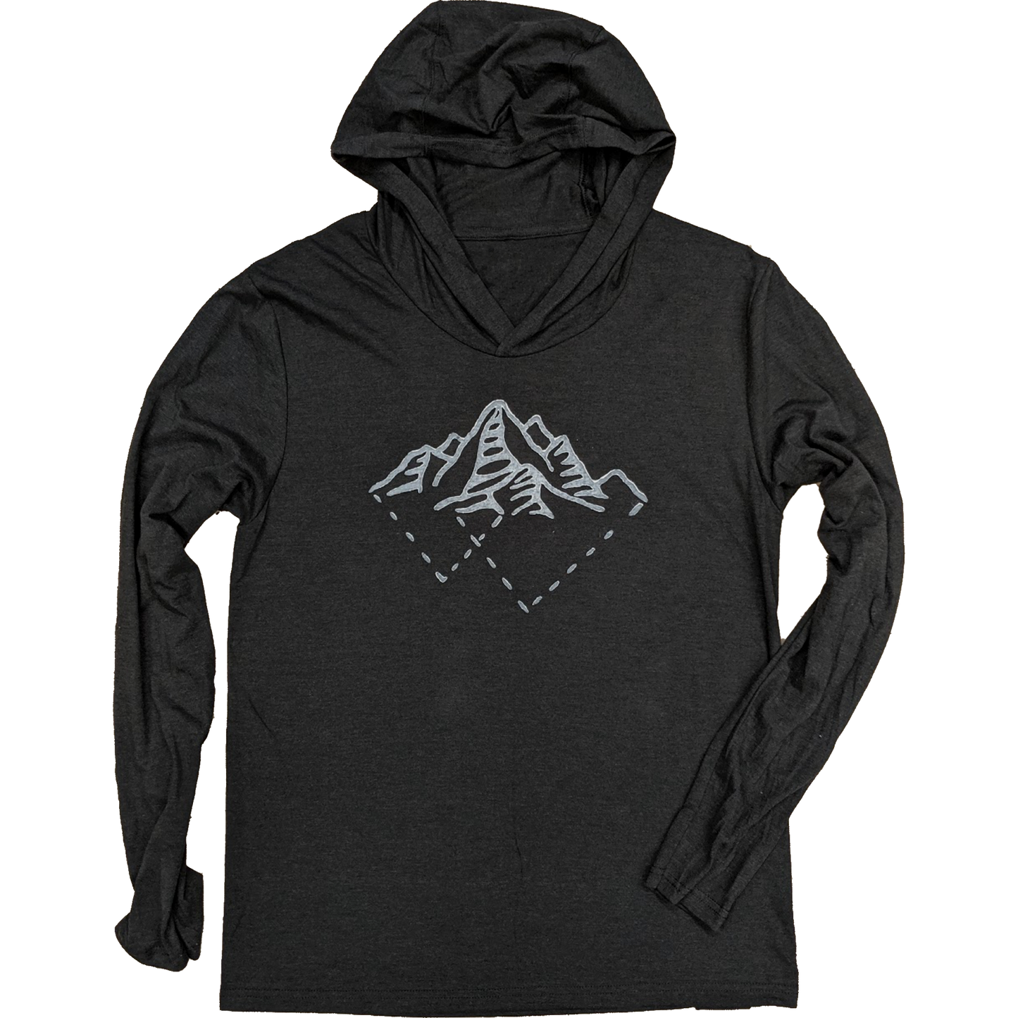 Tri Mountains Unisex Long Sleeve Hoodie Tee - Contour Creative