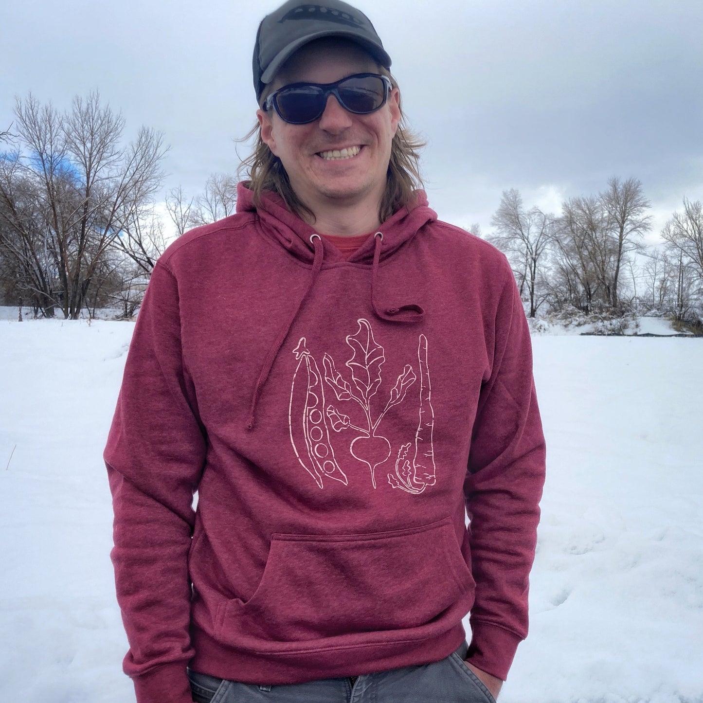 Veggies Unisex Hoodie in Mulberry - Contour Creative