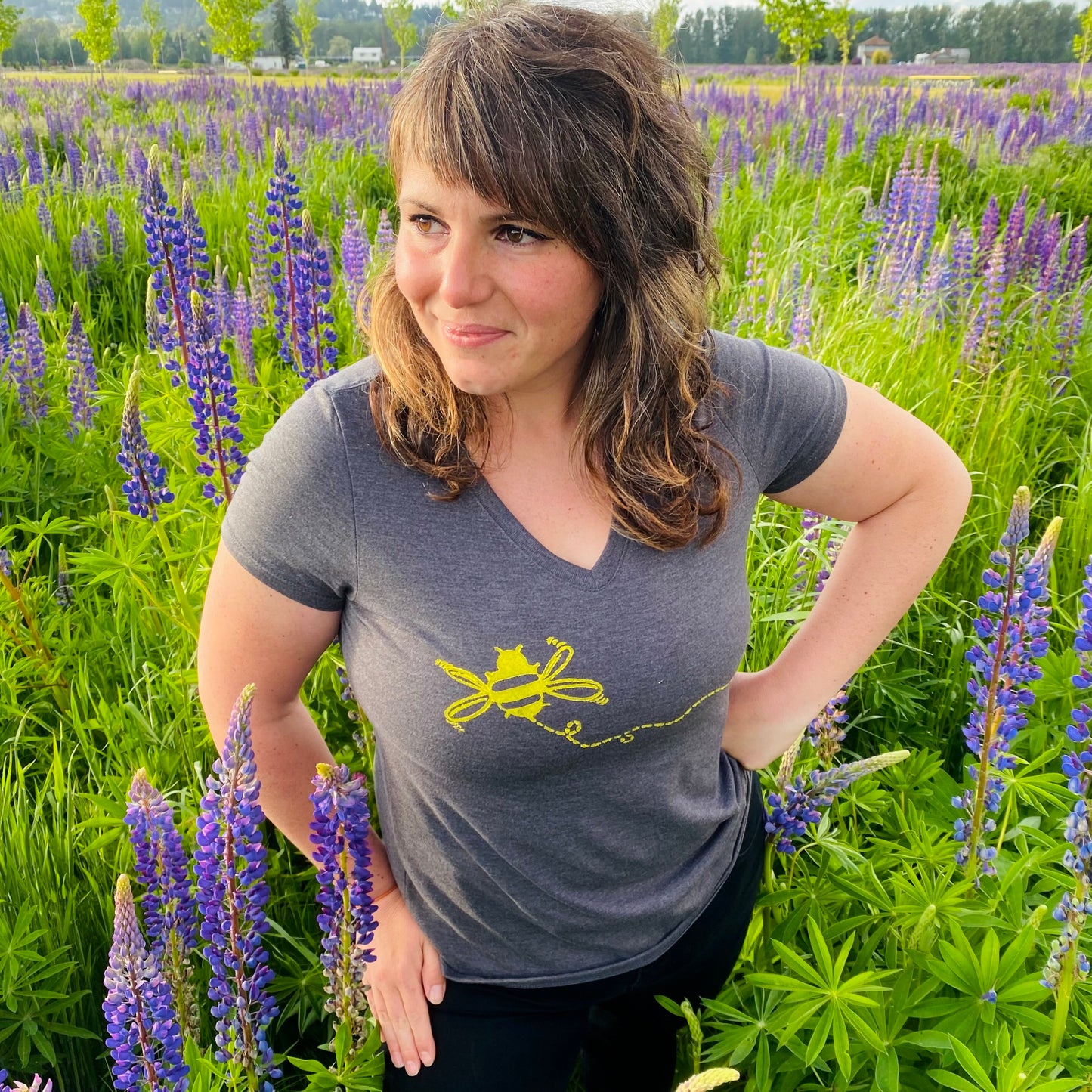 Bumble Bee Ladies V Tee - Contour Creative
