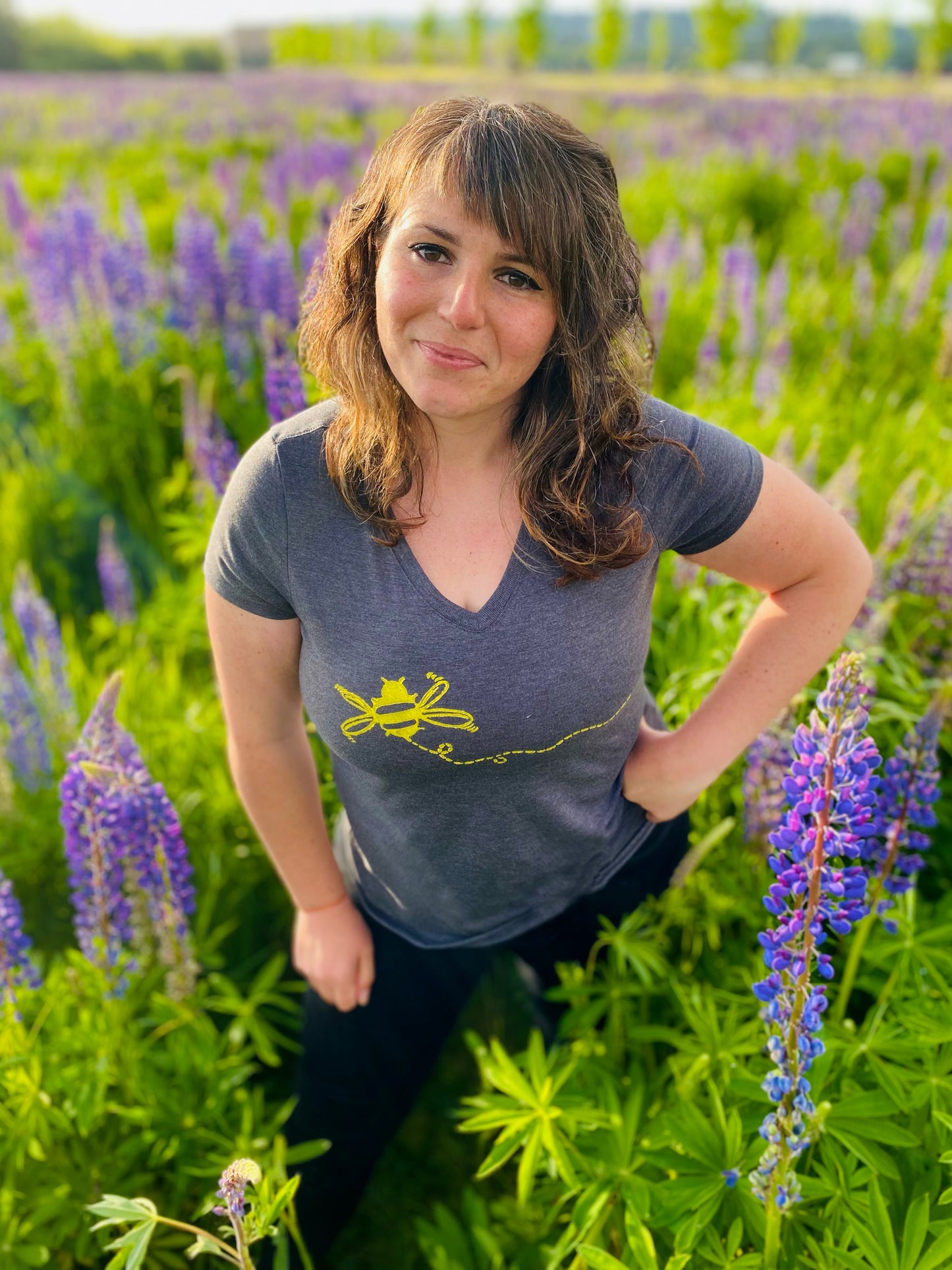 Bumble Bee Ladies V Tee - Contour Creative