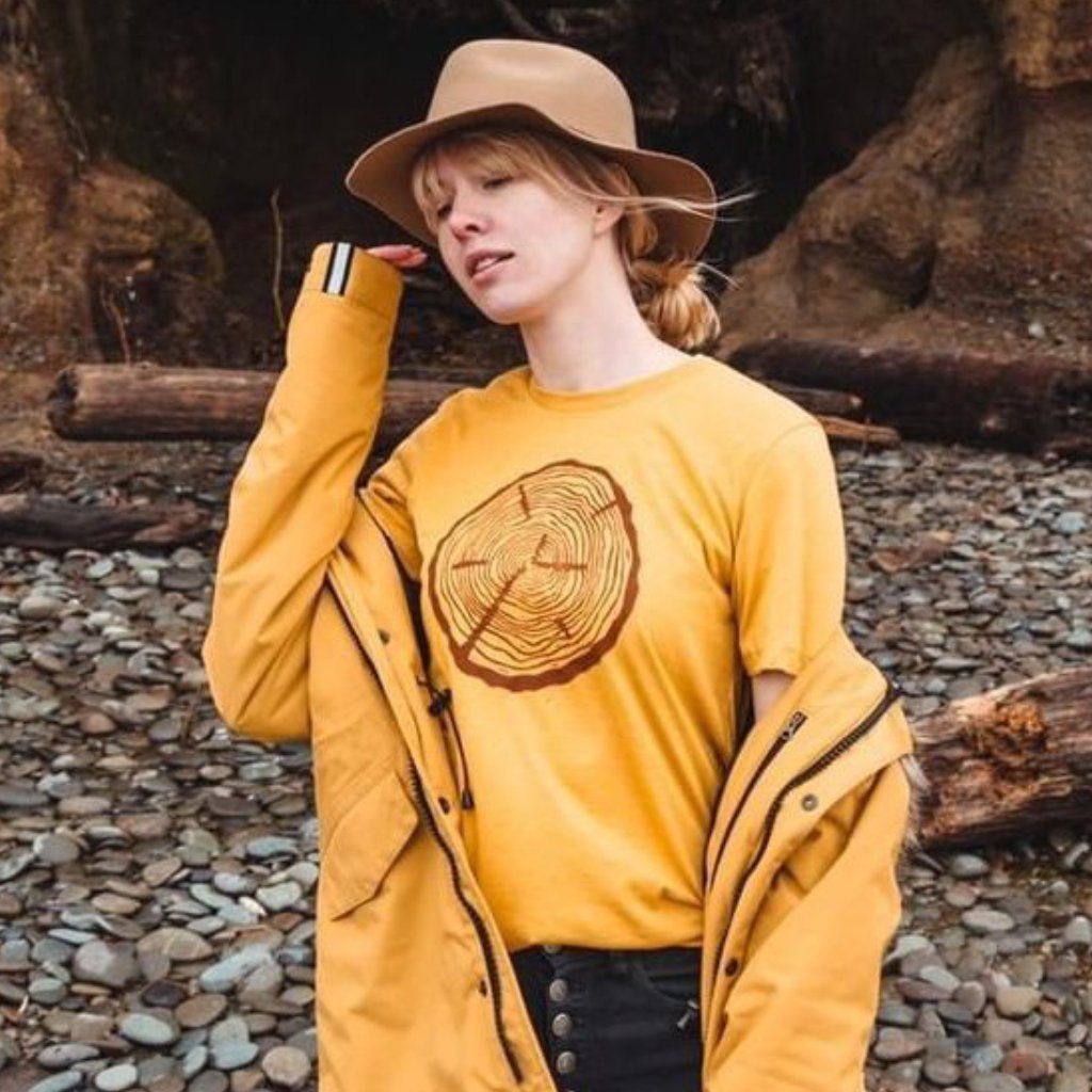 Log Round Mustard Tee - Contour Creative