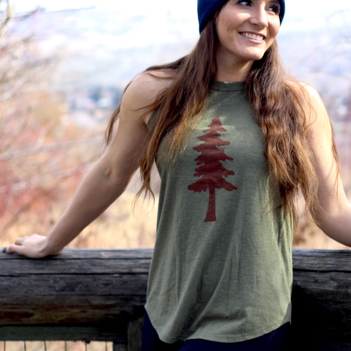 Tree Ladies High Neck Tank - Contour Creative