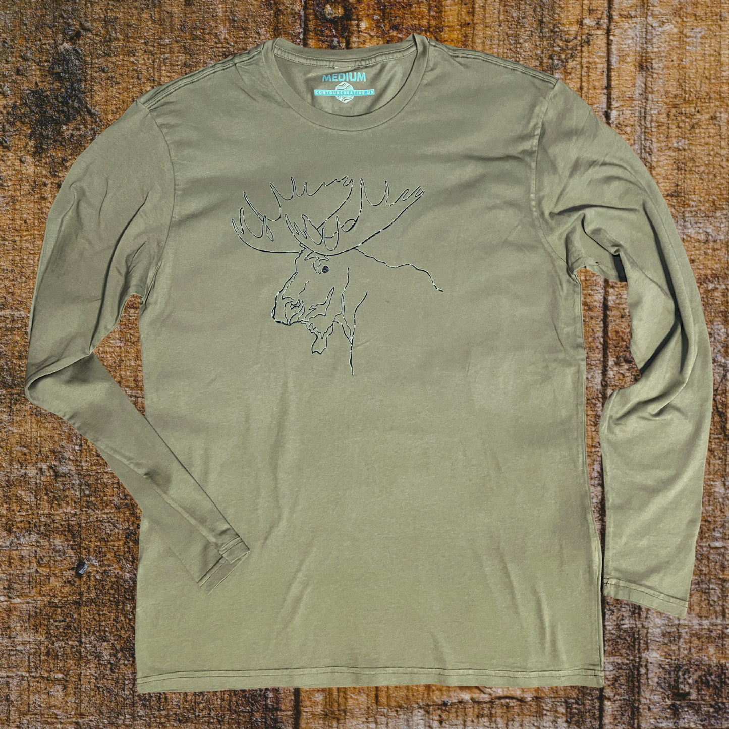 Mr. Moose Unisex Long Sleeve in Earthy Green
