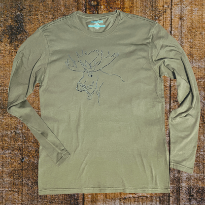 Mr. Moose Unisex Long Sleeve in Earthy Green