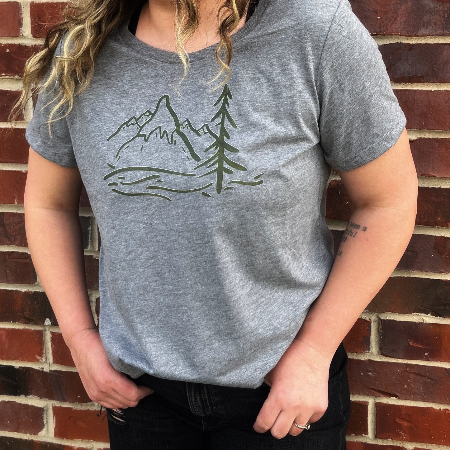 Ascend Ladies Scoop Tee in Heathered Silver