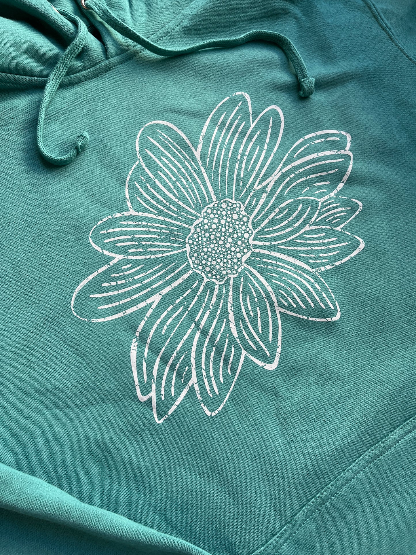 Daisy Unisex Hoodie in Teal