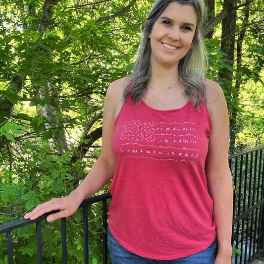 Flag Ladies Carefree Tank in Heathered Chili