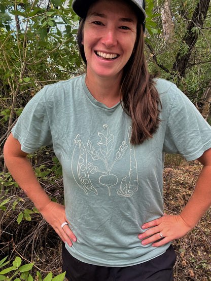 Veggies Unisex Tee in Soft Sage