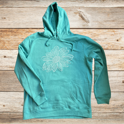 Daisy Unisex Hoodie in Teal