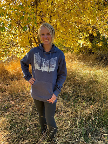 Moraine Unisex Hoodie in Navy - Contour Creative