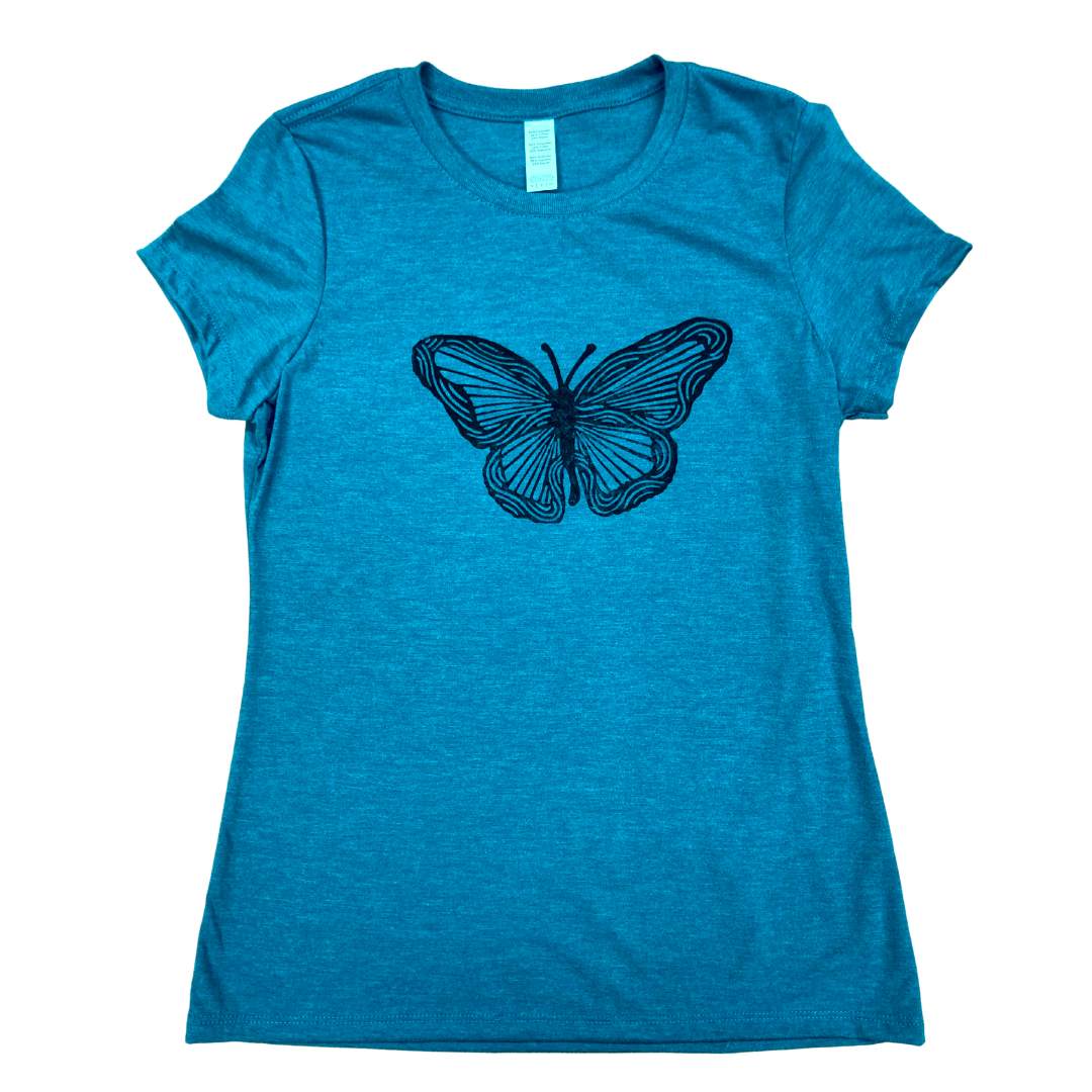 *SPECIAL AUCTION* Butterfly Ladies Crew Tee - Contour Creative
