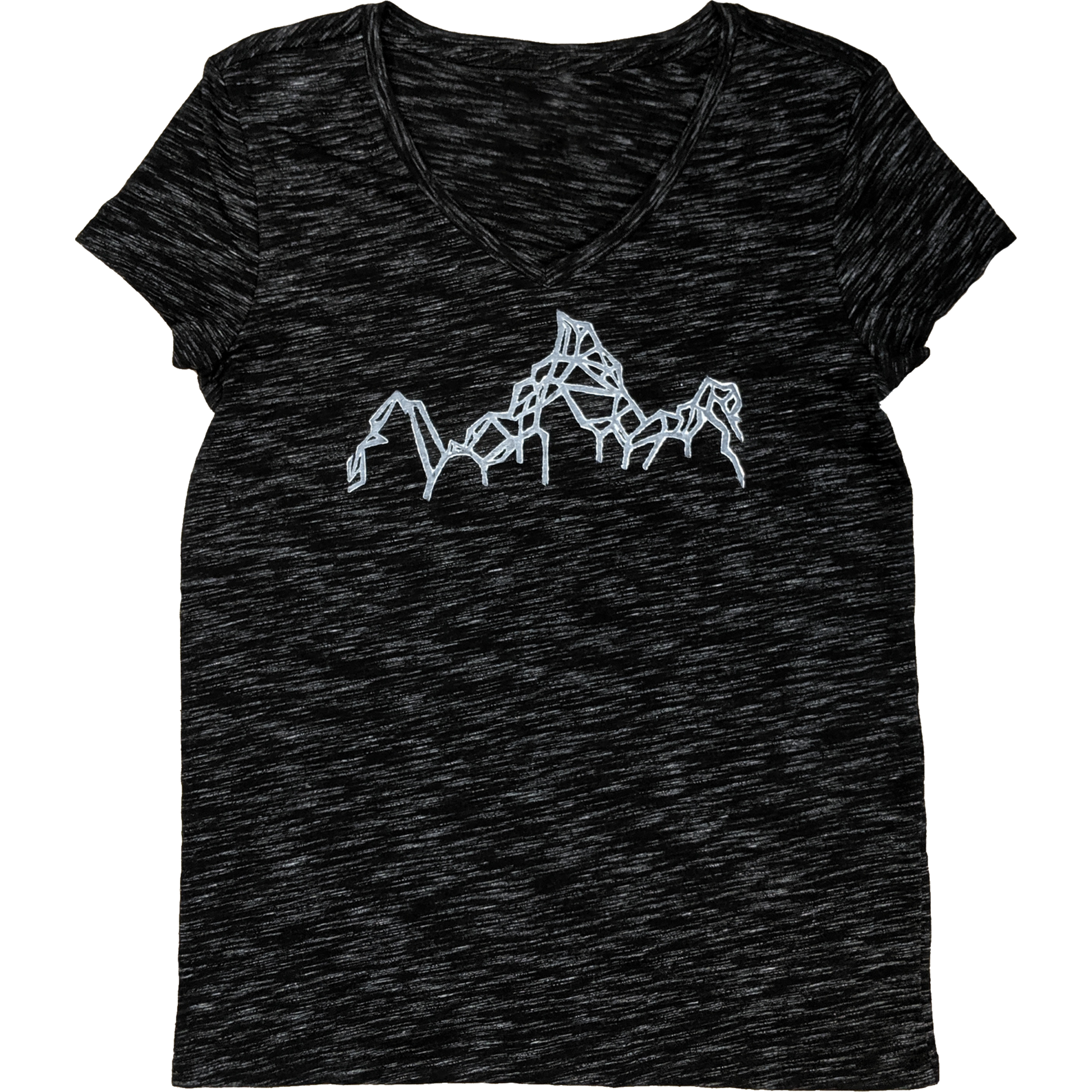 Geometric Mountains Ladies Marbled V Tee - Contour Creative