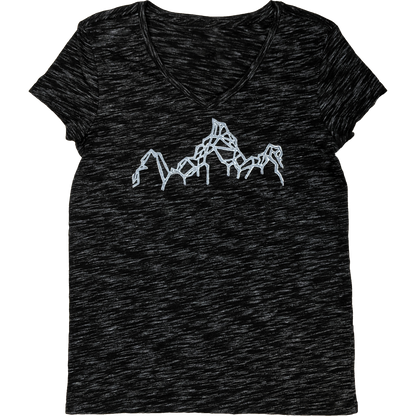 Geometric Mountains Ladies Marbled V Tee - Contour Creative