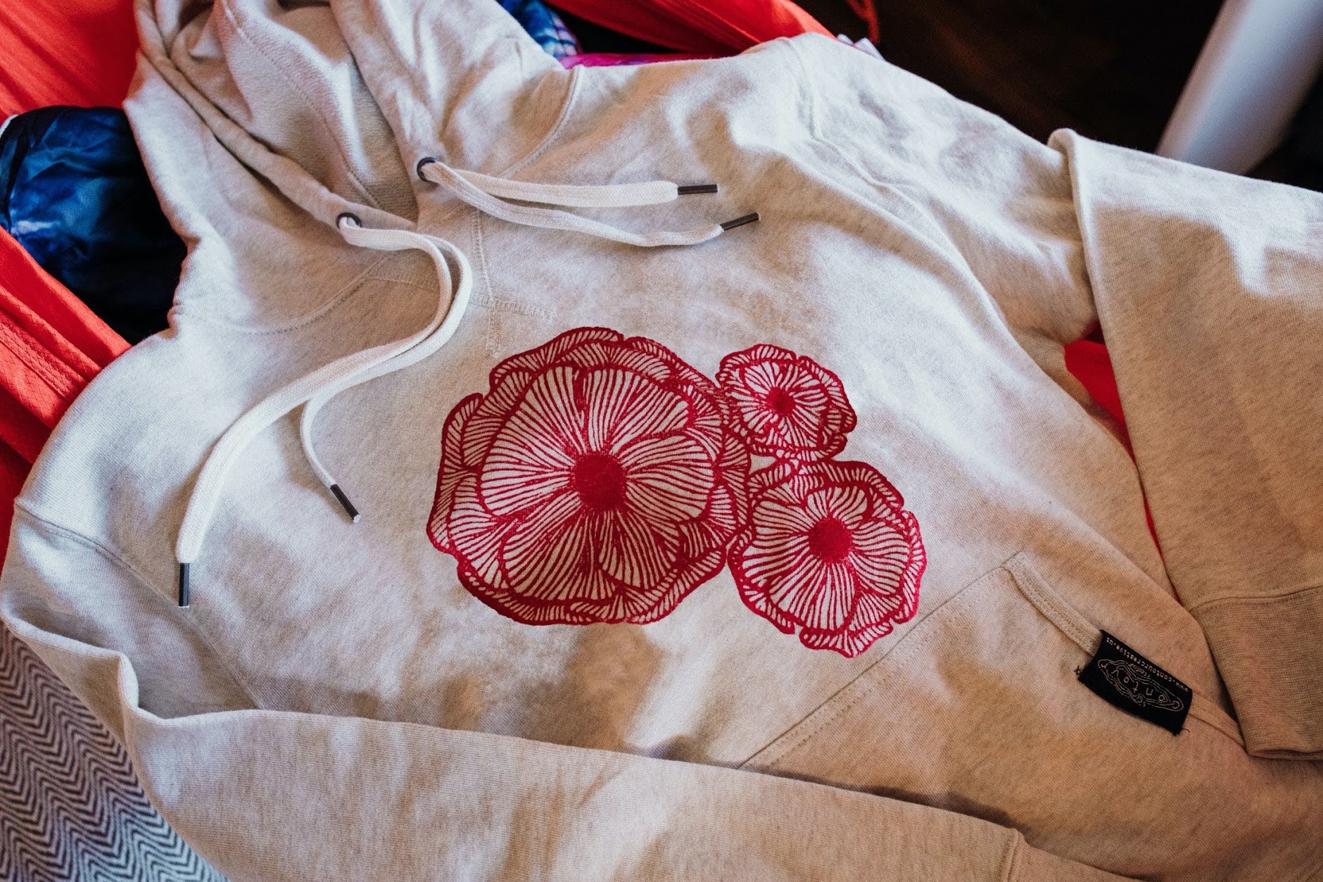 Poppies French Terry Hoodie - Contour Creative
